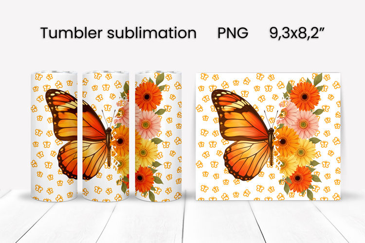 Butterfly tumblers | Animals tumbler | Tumbler wrap