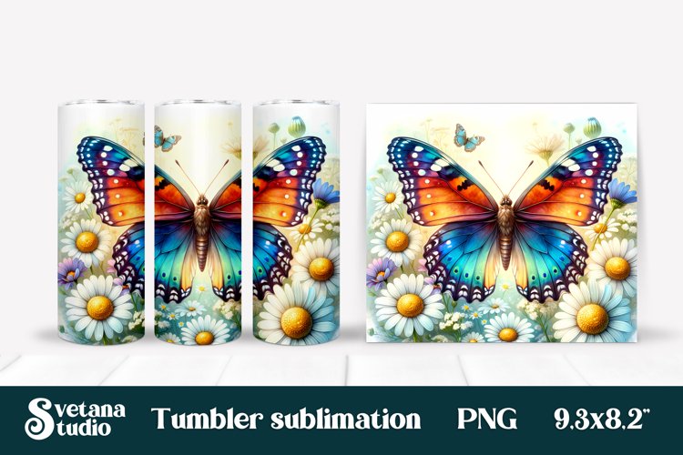 Butterfly tumblers | Animals tumbler | Tumbler sublimation example image 1