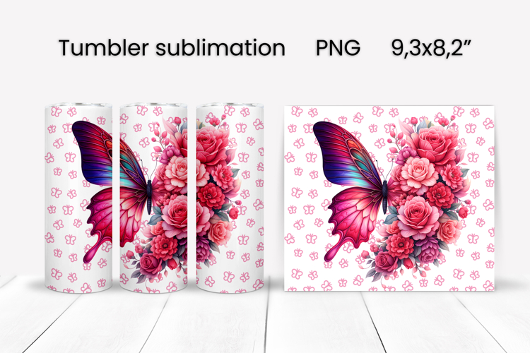 Butterfly tumblers | Animals tumbler | Tumbler wrap