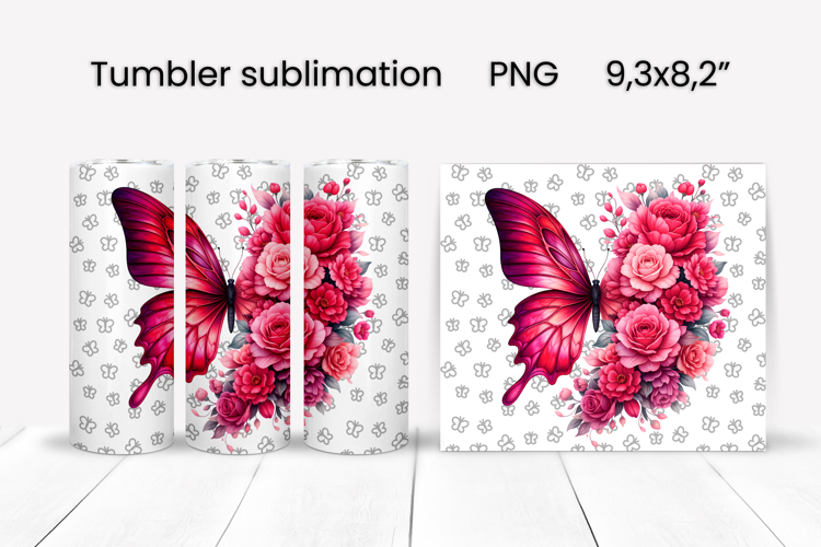 Butterfly tumblers | Animals tumbler | Tumbler wrap