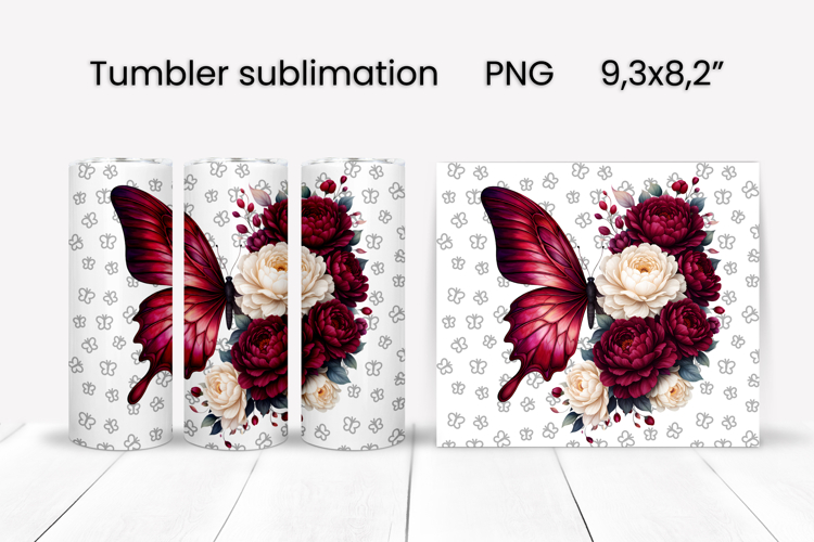 Butterfly tumblers | Animals tumbler | Tumbler wrap