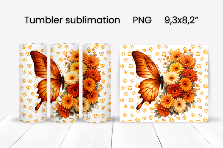 Butterfly tumblers | Animals tumbler | Tumbler wrap