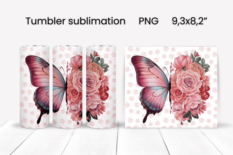 Butterfly tumblers | Animals tumbler | Tumbler wrap