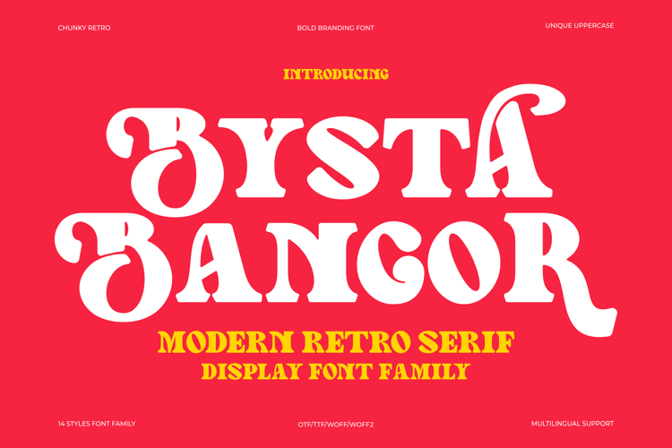 Bysta Bangor - Modern Retro Serif Display Font Family