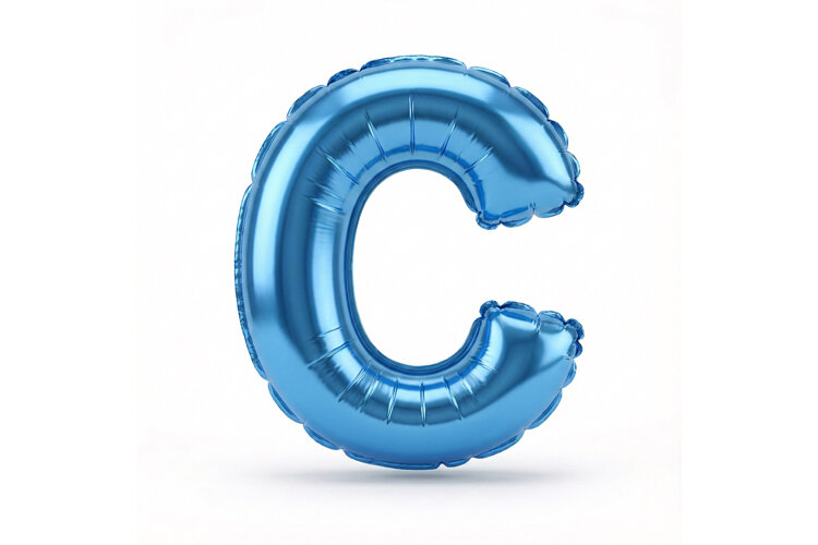 Blue Metallic Letter C Foil Balloon Party Decoration example image 1