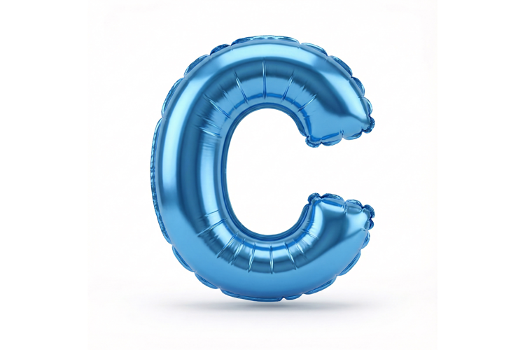 Blue Metallic Letter C Foil Balloon Party Decoration