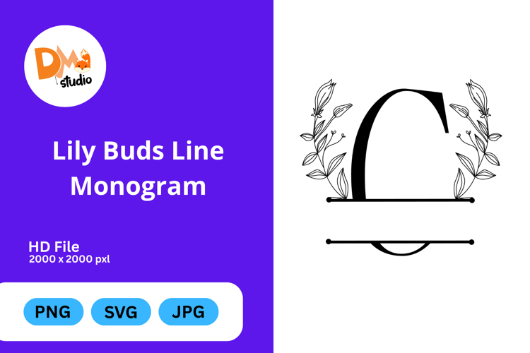 Lily Buds Line Monogram