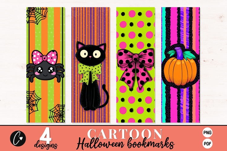 Printable Cartoon Halloween Bookmarks