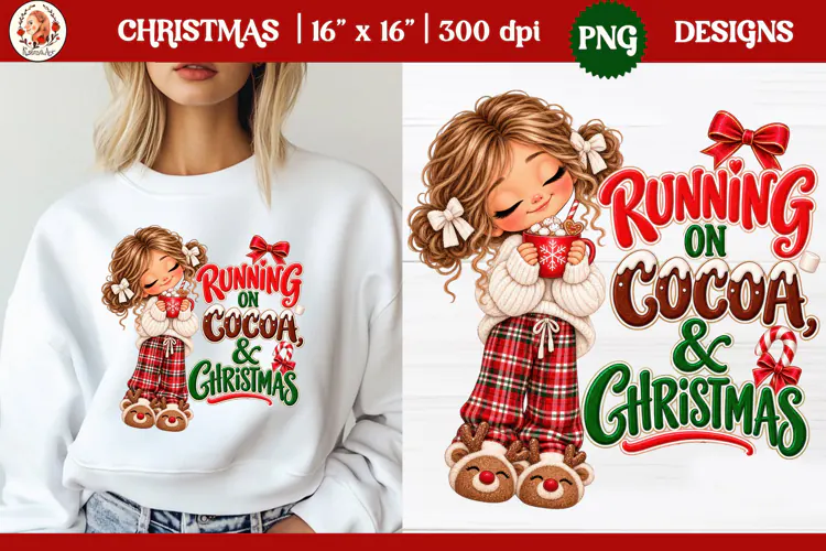 Christmas PNG Sublimation | Cute Christmas girl PNG