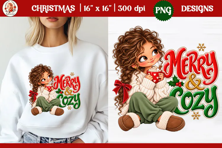 Christmas PNG Sublimation | Cute Christmas girl PNG