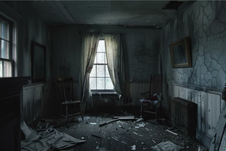 Abandoned room with decaying interiors example image 1