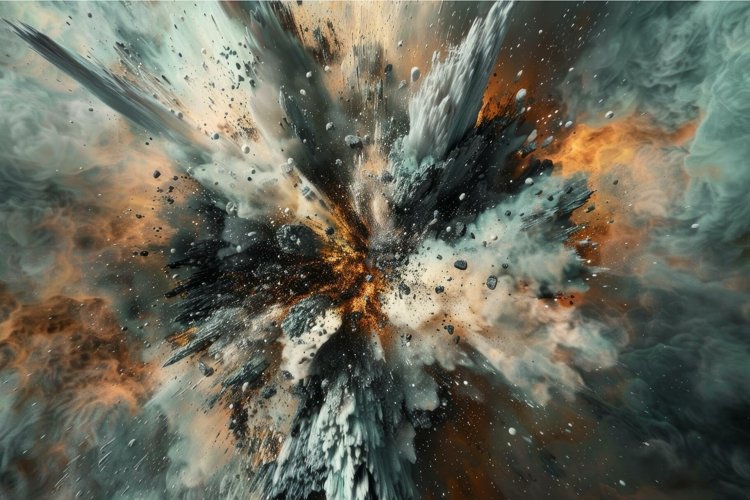 Explosive color burst with fiery and icy tones example image 1