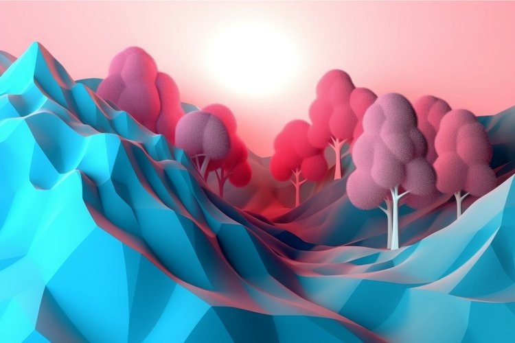 Abstract 3d landscape. Generate Ai example image 1