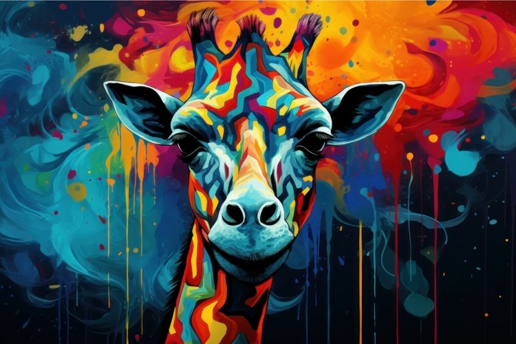 Unique giraffe head. Generate Ai