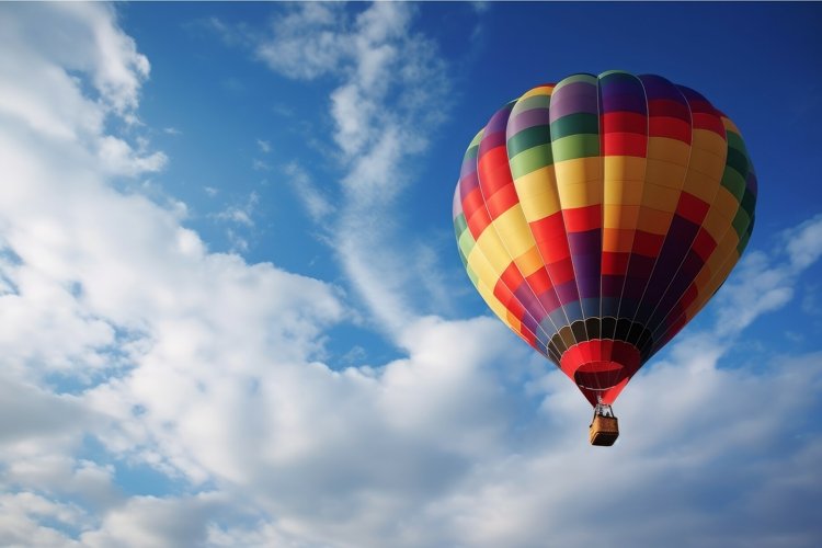 Air balloon flying. Generate Ai example image 1