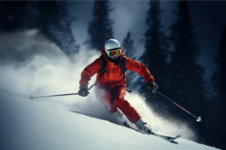 Alpine skier winter. Generate AI example image 1