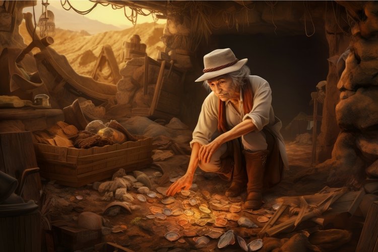 Meticulous Woman ruin excavation. Generate Ai example image 1