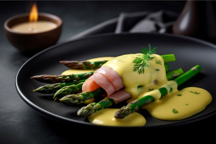 Asparagus ham plate. Generate Ai example image 1