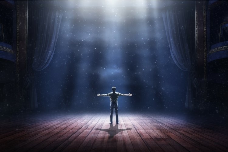 Ballerina man theater stage. Generate Ai example image 1