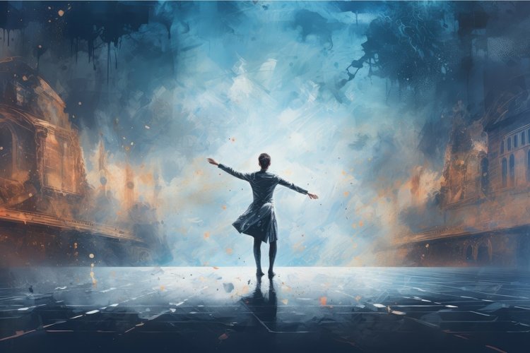 Disciplined Ballerina man theater stage. Generate Ai example image 1