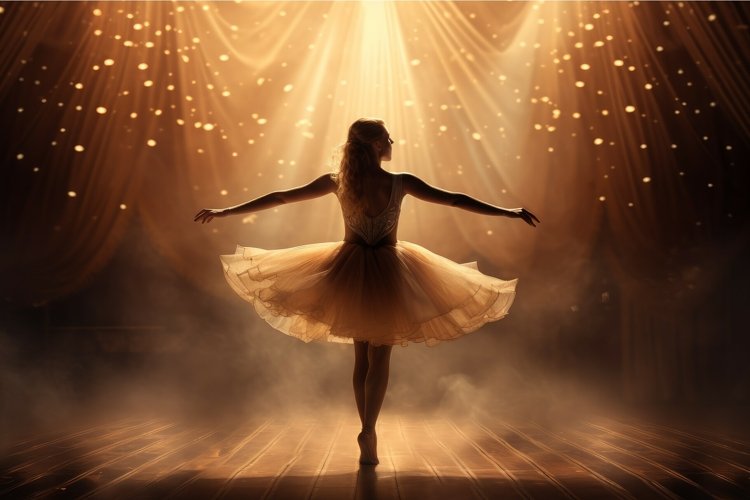 Graceful Ballerina woman theater stage. Generate Ai example image 1