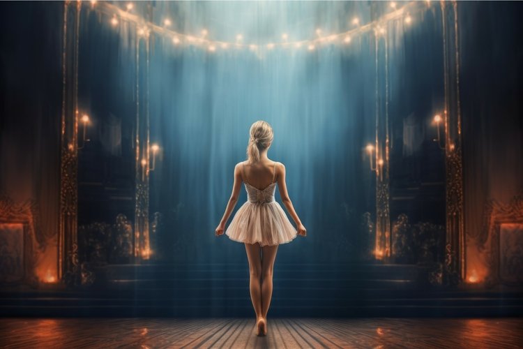 Ballerina strong woman theater stage. Generate Ai example image 1