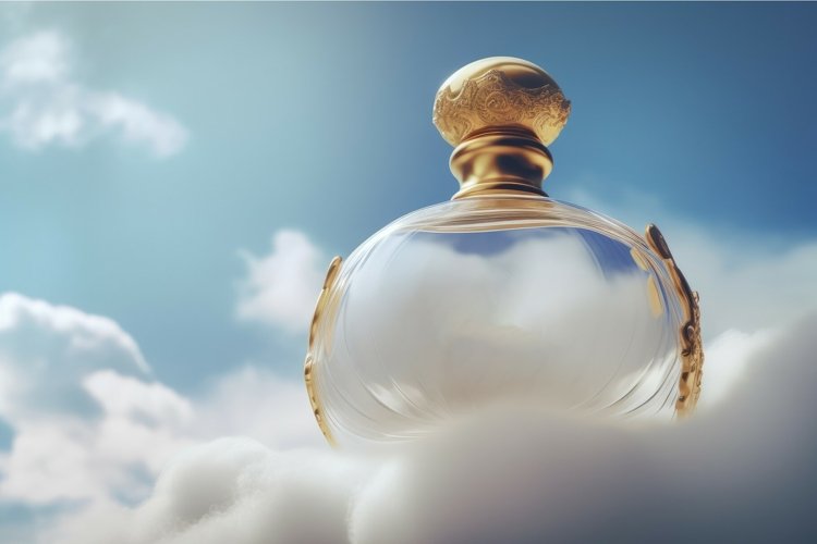 Perfume bottle sky magic. Generate AI example image 1