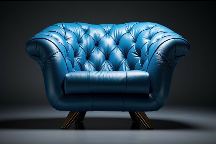 Durable Blue armchair. Generate Ai