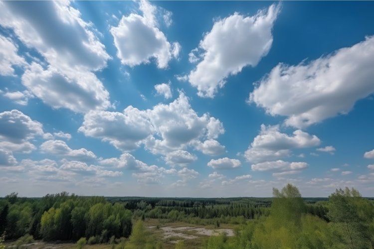 Blue sky clouds landscape. Generate Ai example image 1