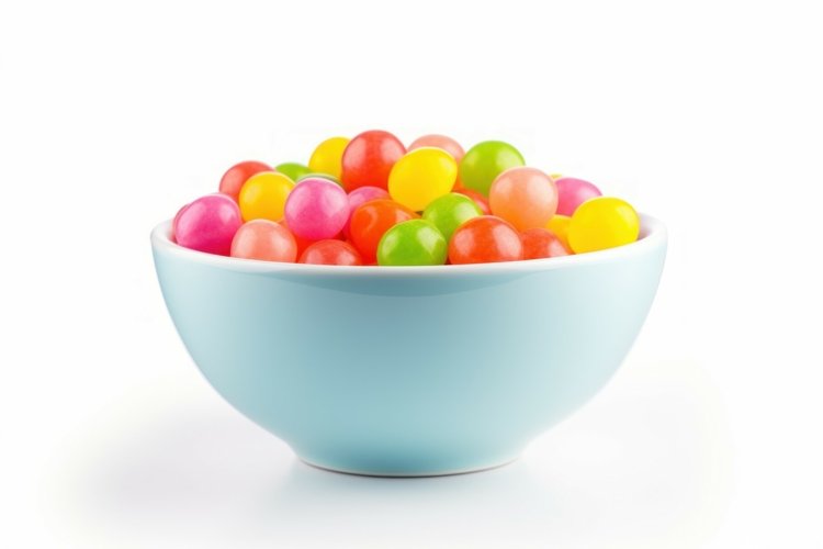 Assorted Bowl colorful candies. Generate Ai