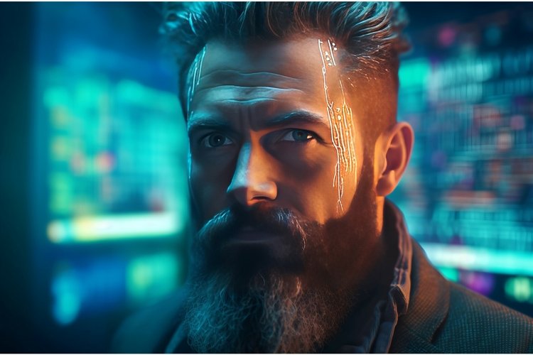 Brutal beard hairstyle virtual. Generate Ai example image 1