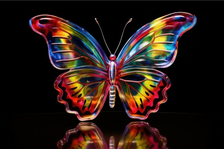 Ethereal Glass butterfly. Generate Ai example image 1