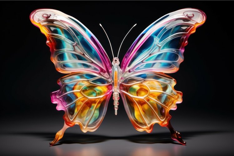 Intricate Glass butterfly. Generate Ai example image 1