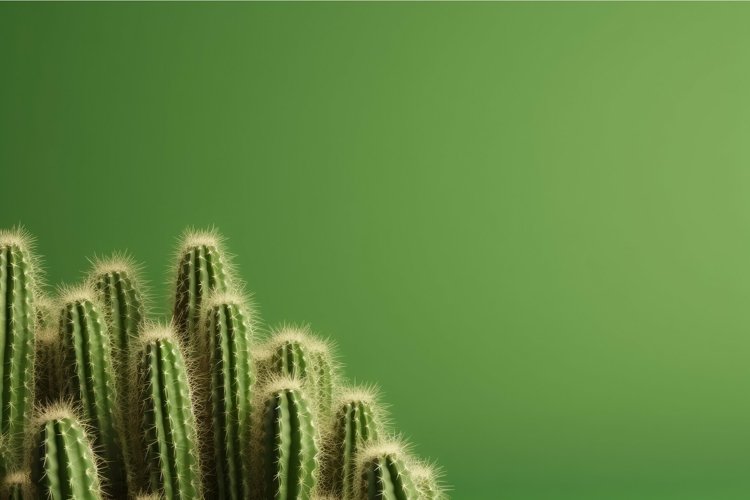 Cactus mockup green background. Generate Ai example image 1