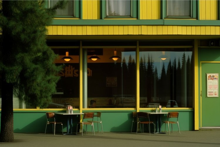 Green cafe. Generate Ai example image 1