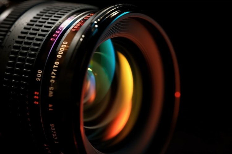 Camera lens colorful. Generate Ai example image 1