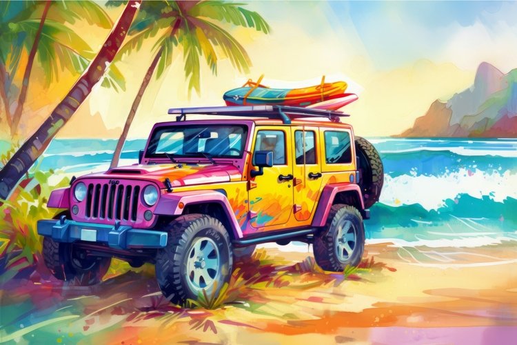 Watercolor Beach Clipart Image 13