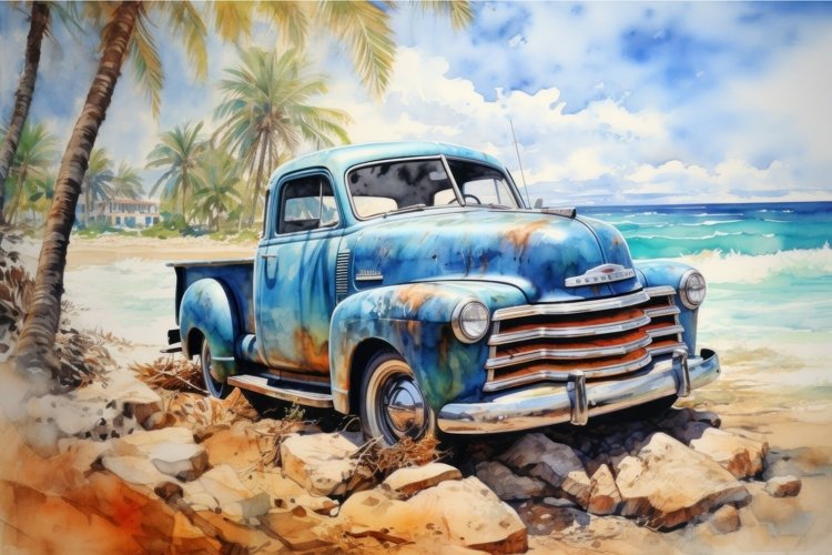 Watercolor Beach Clipart Image 8