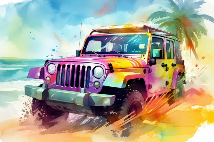 Watercolor Beach Clipart Image 12
