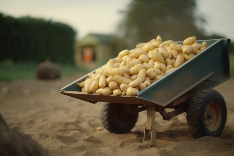 Potatoes full cart. Generate ai example image 1