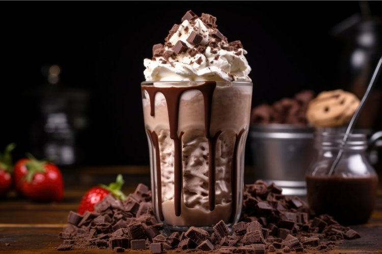 Decadent Chocolate milkshake cream. Generate Ai