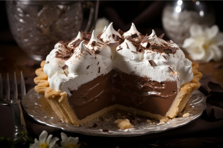Chocolate cream pie food. Generate Ai example image 1