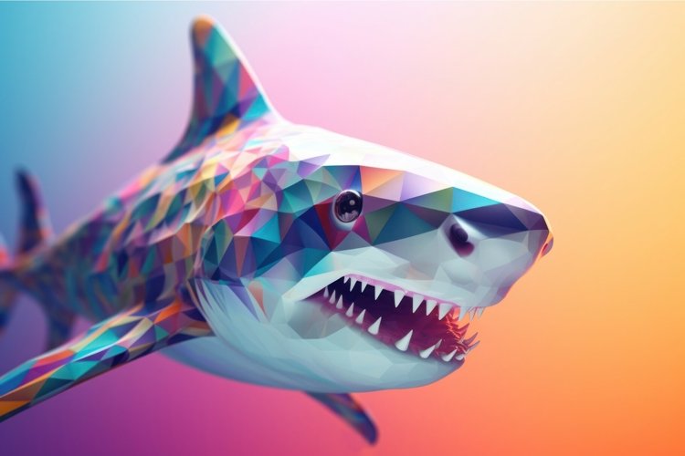 Abstract triangle shark. Generate Ai