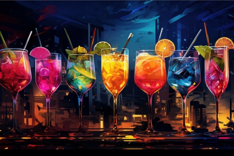 Lively Cocktails club. Generate Ai
