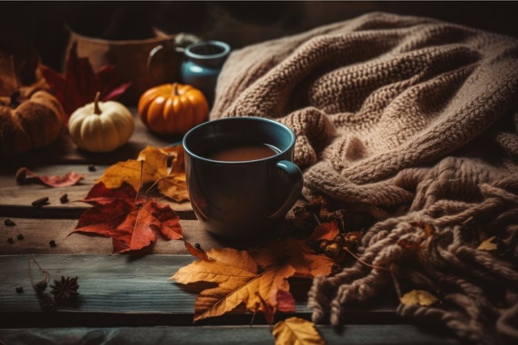 Coffee cozy background. Generate Ai