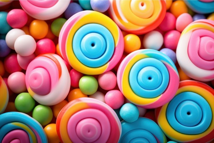 Appetizing Colorful candy background. Generate Ai