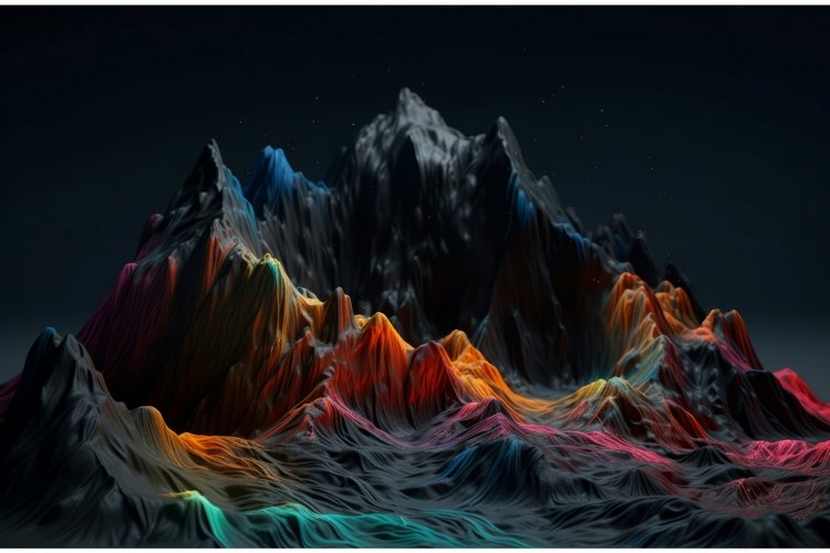 Colorful mountains render wild. Generate Ai example image 1