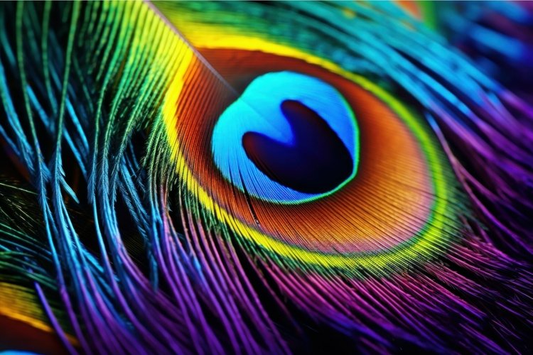 Magnificent Leather colorful peacock nature. Generate Ai example image 1