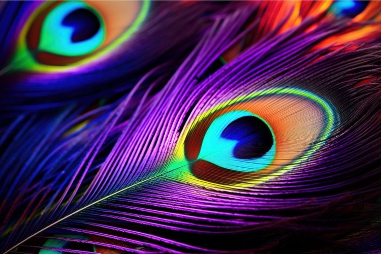 Natural Leather colorful peacock nature. Generate Ai example image 1