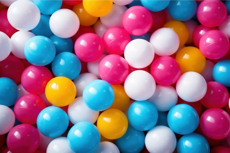 Colorful plastic balls playtime. Generate Ai example image 1